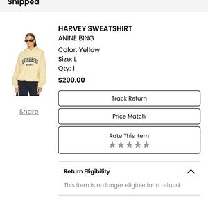 Anine Bing Yellow Harvey Sweatshirt